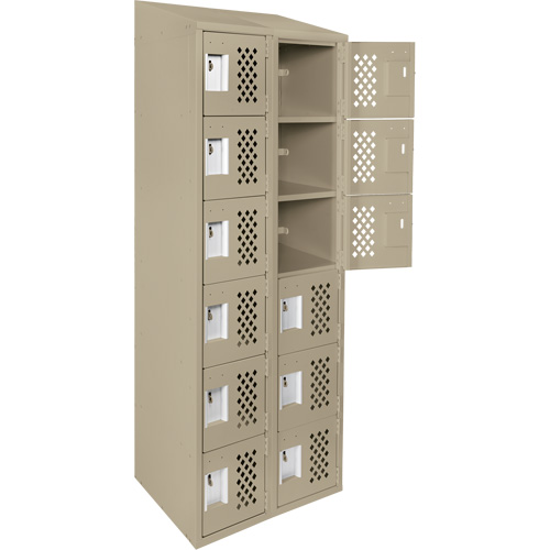 Assembled Lockerettes Clean Line Perforated Economy Lockers, 6 -tier, Bank of 2, 18" x 72" x 12", Steel Advanced Consulting and Training Ltd.