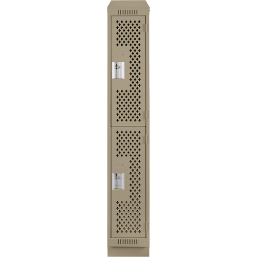 Clean Line Lockers, 2 -tier, 12" x 15" x 82", Steel, Beige, Rivet (Assembled), Perforated Advanced Consulting and Training Ltd.