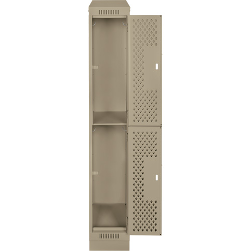 Clean Line Lockers, 2 -tier, 12" x 15" x 82", Steel, Beige, Rivet (Assembled), Perforated Advanced Consulting and Training Ltd.