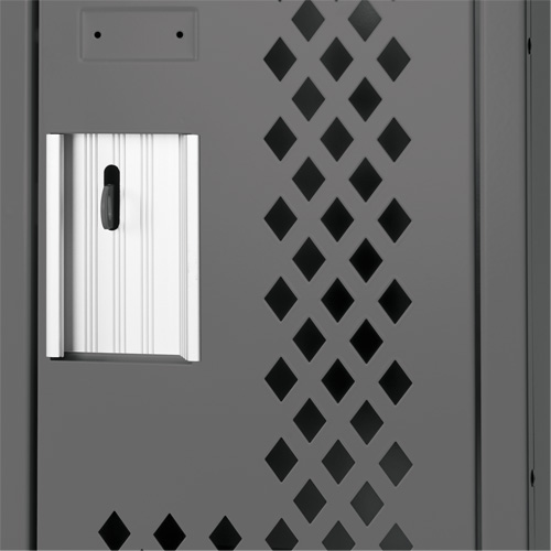 Clean Line Lockers, 2 -tier, Bank of 4, 48" x 15" x 82", Steel, Charcoal, Rivet (Assembled), Perforated Advanced Consulting and Training Ltd.