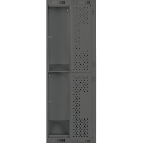 Clean Line Lockers, 2 -tier, Bank of 2, 24" x 15" x 72", Steel, Charcoal, Rivet (Assembled), Perforated Advanced Consulting and Training Ltd.