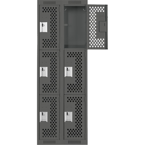 Casiers Clean Line, 3 niveaux, Bloc de 2, 24" x 12" x 72", Acier, Charbon, Rivet (assembl&eacute;), Perfor&eacute; Advanced Consulting and Training Ltd.