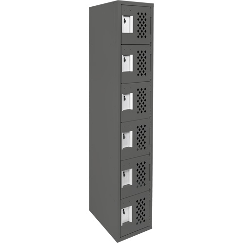Assembled Lockerettes Clean Line Perforated Economy Lockers, 6 -tier, 18" x 72" x 12", Steel Advanced Consulting and Training Ltd.