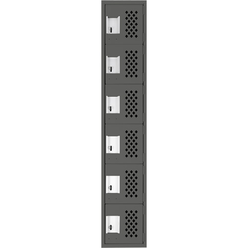 Assembled Lockerettes Clean Line Perforated Economy Lockers, 6 -tier, 18" x 72" x 12", Steel Advanced Consulting and Training Ltd.
