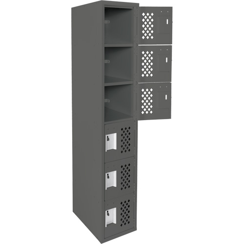 Assembled Lockerettes Clean Line Perforated Economy Lockers, 6 -tier, 18" x 72" x 12", Steel Advanced Consulting and Training Ltd.