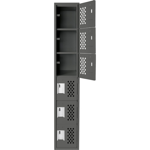 Assembled Lockerettes Clean Line Perforated Economy Lockers, 6 -tier, 18" x 72" x 12", Steel Advanced Consulting and Training Ltd.