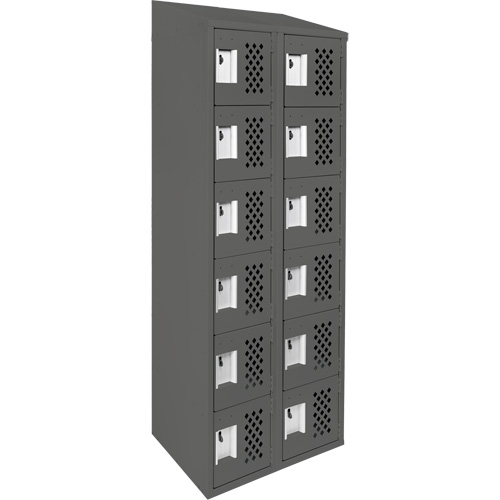 Assembled Lockerettes Clean Line Perforated Economy Lockers, 6 -tier, Bank of 2, 18" x 72" x 12", Steel Advanced Consulting and Training Ltd.