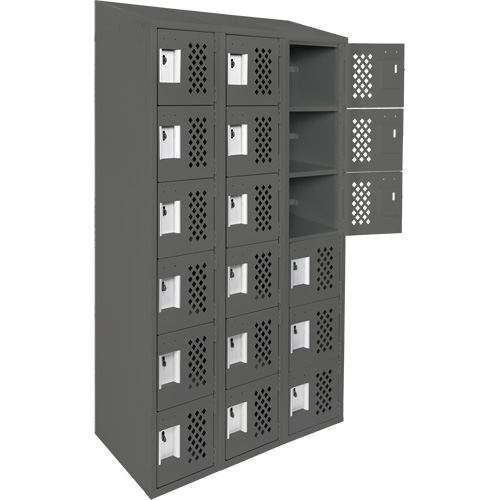 Assembled Lockerettes Clean Line Perforated Economy Lockers, 6 -tier, Bank of 3, 18" x 72" x 12", Steel Advanced Consulting and Training Ltd.