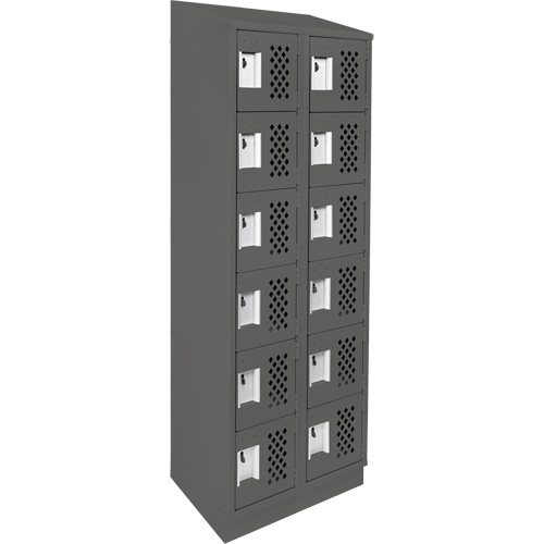 Clean-Line Perforated Lockerette, 6 -tier, Bank of 2, 15" x 72" x 12", Steel Advanced Consulting and Training Ltd.