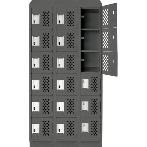 Petit casier perfor&eacute; Clean-Line, 6 niveaux, Bloc de 3, 15" x 72" x 12", Acier Advanced Consulting and Training Ltd.