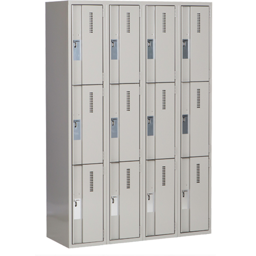 Concorde Heavy-Duty Lockers, 3 -tier, Bank of 4, 48" x 18" x 72", Steel, Grey, Welded (Assembled) Advanced Consulting and Training Ltd.