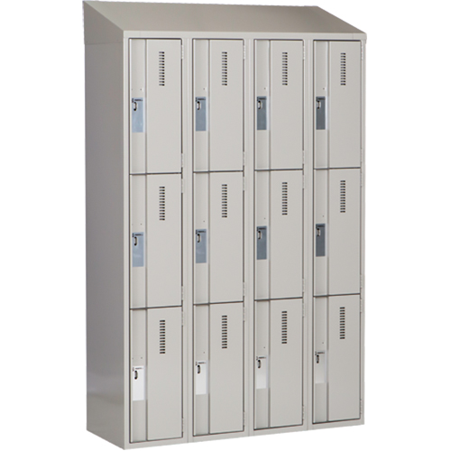 Concorde Heavy-Duty Lockers, 3 -tier, Bank of 4, 48" x 18" x 78", Steel, Grey, Welded (Assembled) Advanced Consulting and Training Ltd.