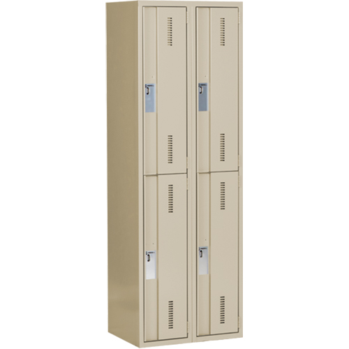 Casiers robustes Concorde, 2 niveaux, Bloc de 2, 24" x 18" x 72", Acier, Beige, Soud&eacute; (assembl&eacute;) Advanced Consulting and Training Ltd.