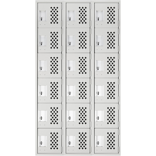 Clean Line Lockerettes, 6 -tier, Bank of 3, 18" x 72" x 12", Steel Advanced Consulting and Training Ltd.