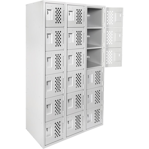 Clean Line Lockerettes, 6 -tier, Bank of 3, 18" x 72" x 12", Steel Advanced Consulting and Training Ltd.