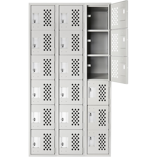 Clean Line Lockerettes, 6 -tier, Bank of 3, 18" x 72" x 12", Steel Advanced Consulting and Training Ltd.