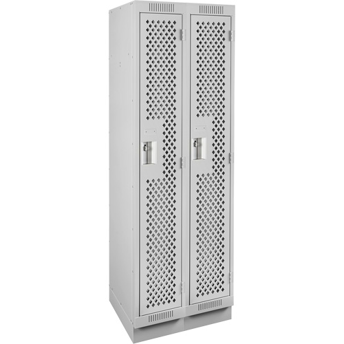 Clean Line Lockers, Bank of 2, 24" x 18" x 76", Steel, Grey, Rivet (Assembled), Perforated Advanced Consulting and Training Ltd.