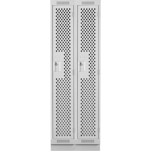 Clean Line Lockers, Bank of 2, 24" x 18" x 76", Steel, Grey, Rivet (Assembled), Perforated Advanced Consulting and Training Ltd.