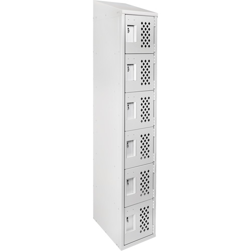 Assembled Lockerettes Clean Line Perforated Economy Lockers, 6 -tier, 18" x 72" x 12", Steel Advanced Consulting and Training Ltd.