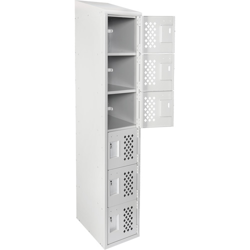 Assembled Lockerettes Clean Line Perforated Economy Lockers, 6 -tier, 18" x 72" x 12", Steel Advanced Consulting and Training Ltd.