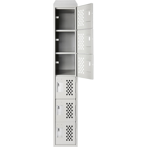 Assembled Lockerettes Clean Line Perforated Economy Lockers, 6 -tier, 18" x 72" x 12", Steel Advanced Consulting and Training Ltd.