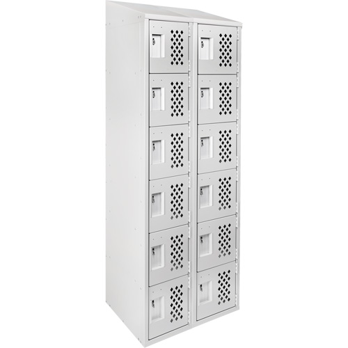 Assembled Lockerettes Clean Line Perforated Economy Lockers, 6 -tier, Bank of 2, 18" x 72" x 12", Steel Advanced Consulting and Training Ltd.