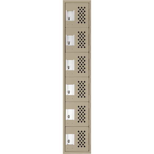 Assembled Lockerettes Clean Line Perforated Economy Lockers, 6 -tier, 18" x 72" x 12", Steel Advanced Consulting and Training Ltd.