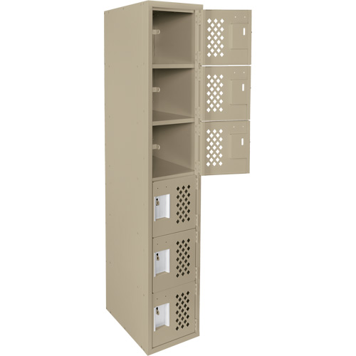 Assembled Lockerettes Clean Line Perforated Economy Lockers, 6 -tier, 18" x 72" x 12", Steel Advanced Consulting and Training Ltd.