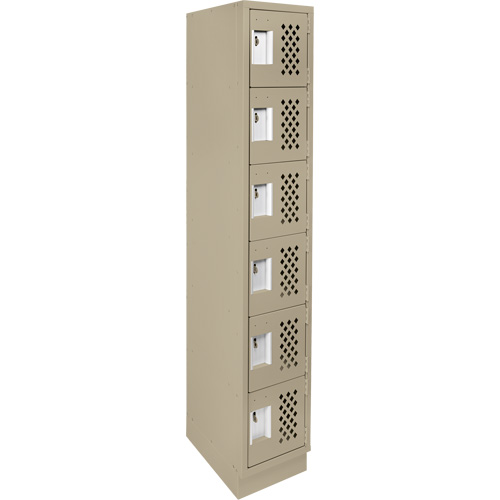 Assembled Lockerettes Clean Line Perforated Economy Lockers, 6 -tier, 18" x 72" x 12", Steel Advanced Consulting and Training Ltd.