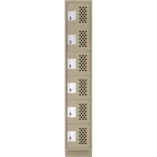 Assembled Lockerettes Clean Line Perforated Economy Lockers, 6 -tier, 18" x 72" x 12", Steel Advanced Consulting and Training Ltd.