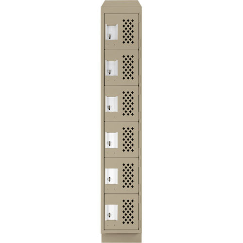 Clean-Line Perforated Lockerette, 6 -tier, 15" x 72" x 12", Steel Advanced Consulting and Training Ltd.