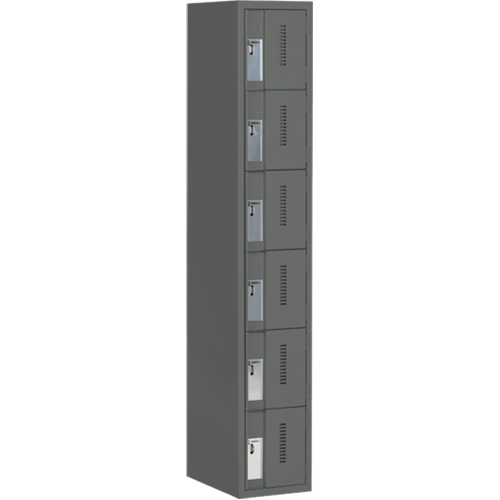 Concorde Heavy-Duty Lockers, 6 -tier, 12" x 18" x 72", Steel, Charcoal, Welded (Assembled) Advanced Consulting and Training Ltd.