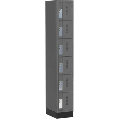 Concorde Heavy-Duty Lockers, 6 -tier, 12" x 18" x 76", Steel, Charcoal, Welded (Assembled) Advanced Consulting and Training Ltd.