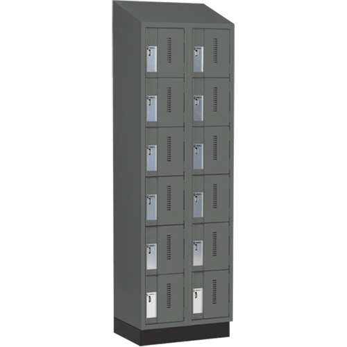 Concorde Heavy-Duty Lockers, 6 -tier, Bank of 2, 24" x 18" x 82", Steel, Charcoal, Welded (Assembled) Advanced Consulting and Training Ltd.
