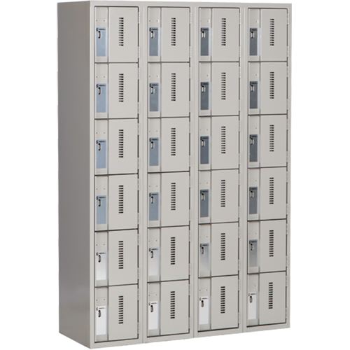 Concorde Heavy-Duty Lockers, 6 -tier, Bank of 4, 48" x 18" x 72", Steel, Grey, Welded (Assembled) Advanced Consulting and Training Ltd.