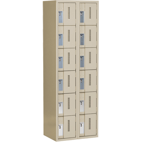 Concorde Heavy-Duty Lockers, 6 -tier, Bank of 2, 24" x 18" x 72", Steel, Beige, Welded (Assembled) Advanced Consulting and Training Ltd.