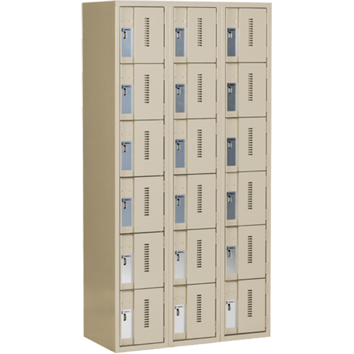 Concorde Heavy-Duty Lockers, 6 -tier, Bank of 3, 36" x 18" x 72", Steel, Beige, Welded (Assembled) Advanced Consulting and Training Ltd.