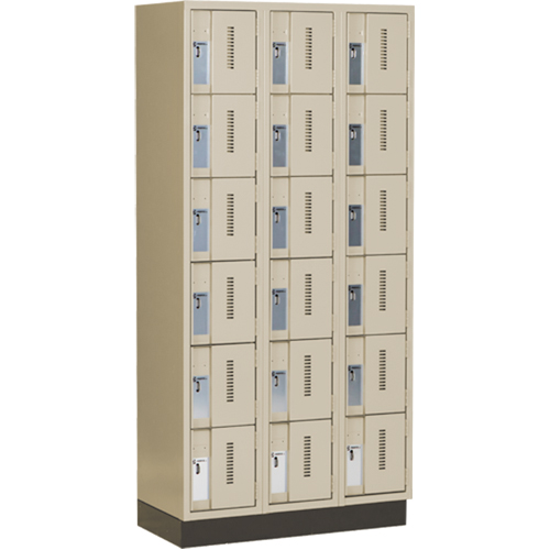 Concorde Heavy-Duty Lockers, 6 -tier, Bank of 3, 36" x 18" x 76", Steel, Beige, Welded (Assembled) Advanced Consulting and Training Ltd.