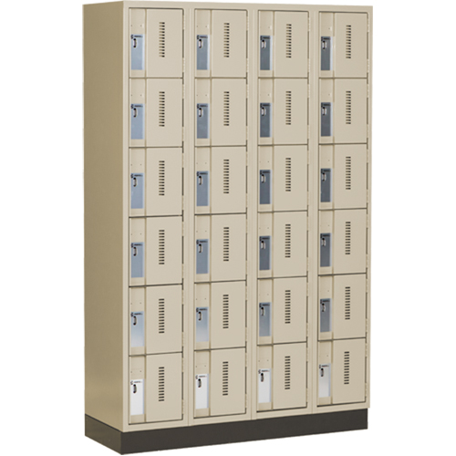 Concorde Heavy-Duty Lockers, 6 -tier, Bank of 4, 48" x 18" x 76", Steel, Beige, Welded (Assembled) Advanced Consulting and Training Ltd.