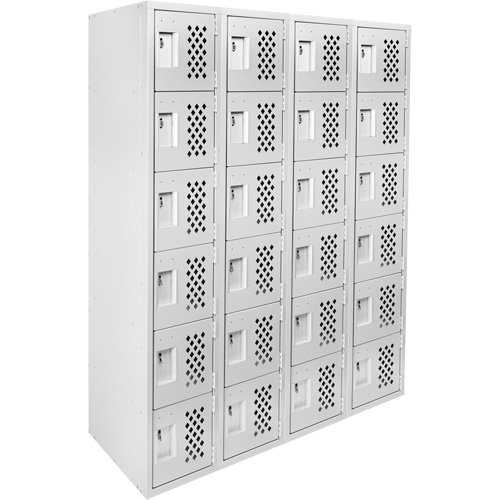 Petits casiers Clean Line, 6 niveaux, Bloc de 4, 18" x 72" x 12", Acier Advanced Consulting and Training Ltd.