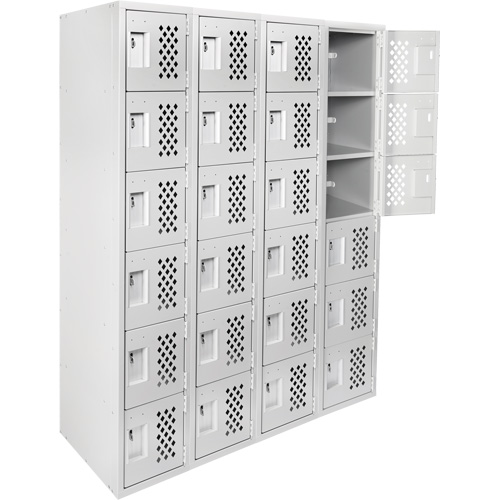 Petits casiers Clean Line, 6 niveaux, Bloc de 4, 18" x 72" x 12", Acier Advanced Consulting and Training Ltd.