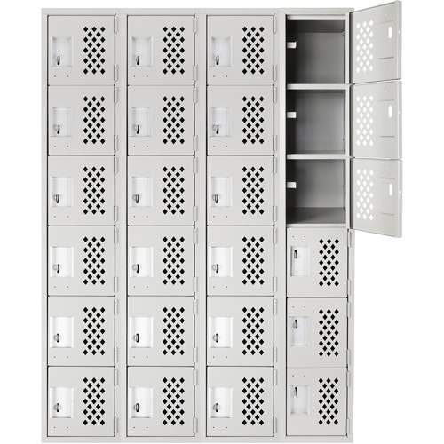 Petits casiers Clean Line, 6 niveaux, Bloc de 4, 18" x 72" x 12", Acier Advanced Consulting and Training Ltd.