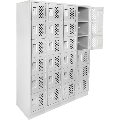 Assembled Clean Line Perforated Economy Lockers, 6 -tier, Bank of 4, 18" x 72" x 12", Steel Advanced Consulting and Training Ltd.