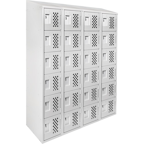 Assembled Clean Line Perforated Economy Lockers, 6 -tier, Bank of 4, 18" x 72" x 12", Steel Advanced Consulting and Training Ltd.