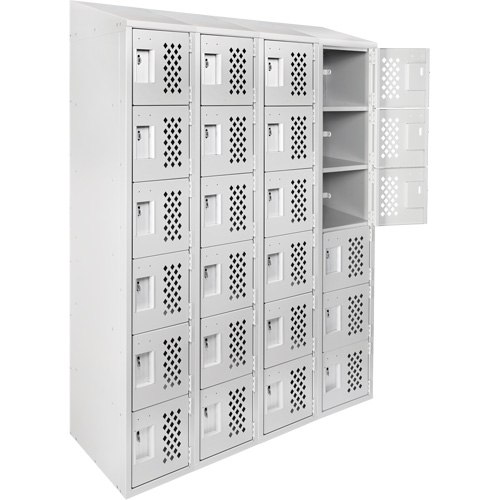 Assembled Clean Line Perforated Economy Lockers, 6 -tier, Bank of 4, 18" x 72" x 12", Steel Advanced Consulting and Training Ltd.
