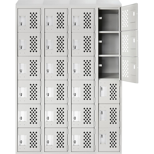 Assembled Clean Line Perforated Economy Lockers, 6 -tier, Bank of 4, 18" x 72" x 12", Steel Advanced Consulting and Training Ltd.