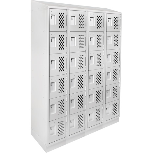 Assembled Clean Line Perforated Economy Lockers, 6 -tier, Bank of 4, 18" x 72" x 12", Steel Advanced Consulting and Training Ltd.