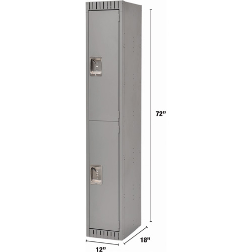 Lockers, 2 -tier, 12" x 18" x 72", Steel, Grey, Rivet (Assembled) Advanced Consulting and Training Ltd.