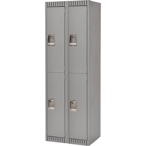 Lockers, 2 -tier, Bank of 2, 24" x 18" x 72", Steel, Grey, Knocked Down Advanced Consulting and Training Ltd.