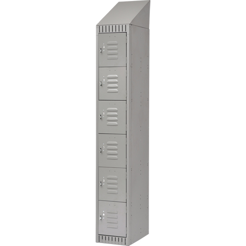 Lockers, 6 -tier, 12" x 18" x 82", Steel, Grey, Knocked Down Advanced Consulting and Training Ltd.